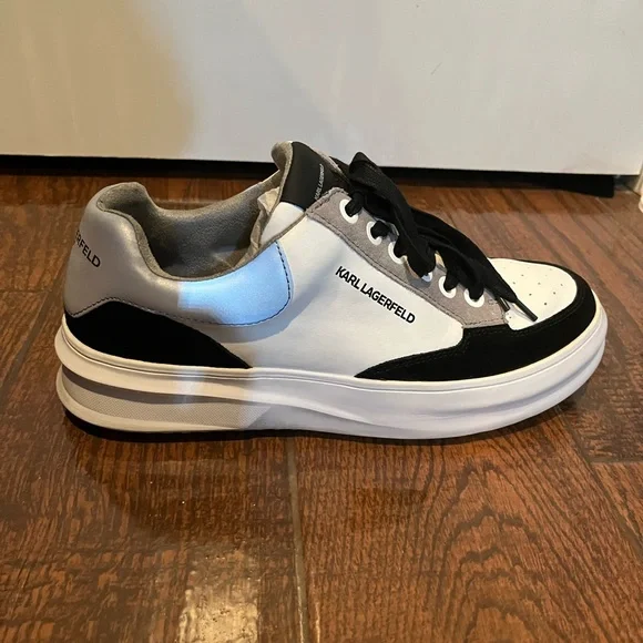 Karl Lagerfeld MEN'S COLORBLOCK LEATHER & SUEDE SNEAKERS - Picture 1 of 4